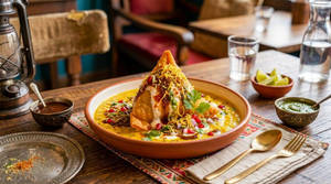 Famous Rajasthani Samosa Kadhi Chaat