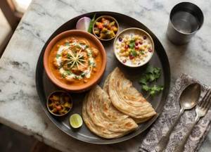 Butter Chicken with 2 Laccha Paratha (Mini) and Boondi Raita