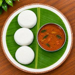 Mangaluru Idli Sanna (3 Pcs) + Fish Curry