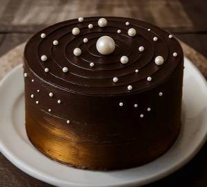 Eggless Top Of White Bol Chocolate Cake