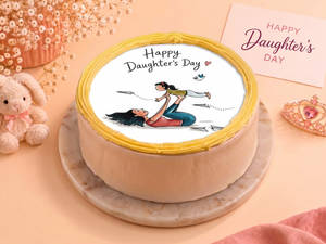 Happy Daughters Day Pineapple Photo Cake - 500Gms
