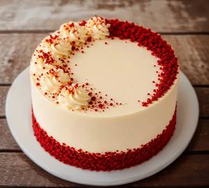 Eggless Red Velvet Design Cake