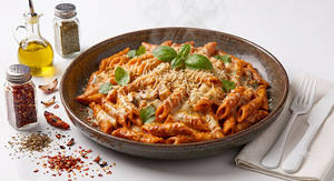 Penne With Creamy  Mix Sauce Pasta