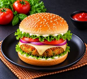 Aloo tikki cheese burger