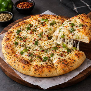 Cheesy Capsicum Kulcha Pizza