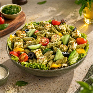 Pesto Paneer Pasta Salad
