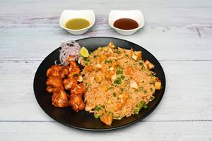 Chicken Fried Rice With Chicken Chilli