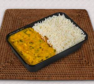 Dal + rice + salad