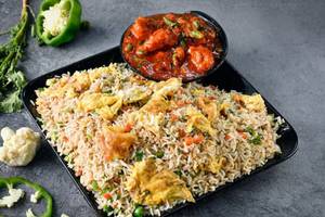 Egg Fried Rice With Chicken Chilli