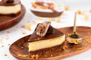 Eggless Nutella New York Cheesecake Slice