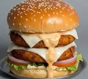 Double Tikki And Cheese Burger