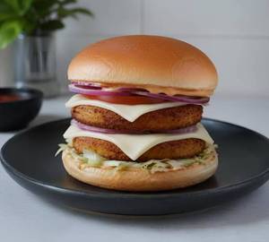 Double Decker Aloo Tikki Burger