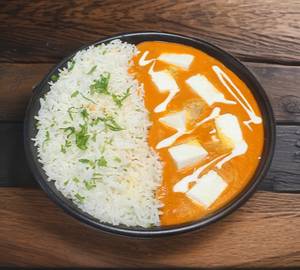 Shahi Paneer Rice Bowl With Papad