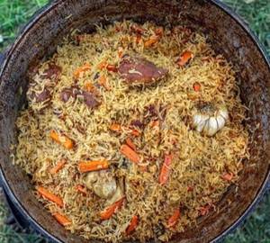 Uzbeki pulao with mutton