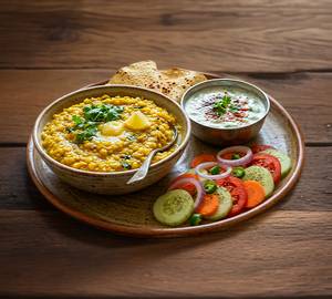 Moong Dal Khichdi Combo With Raita And Salad [Serves 1]