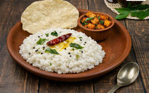 Classic Curd Rice Bowl + Vepudu + Papad
