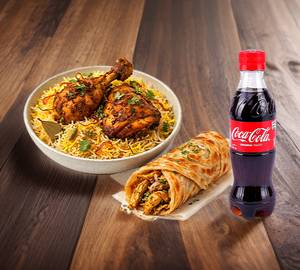 Chicken Biryani Half +Chicken Roll + Coke 200 Ml