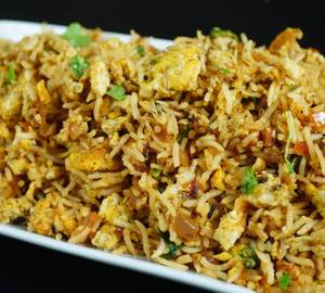 Egg Rice With Chicken Kabab