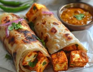 Paneer stuffed parotta