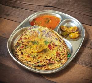 Paratha (4pc) With Seasonal Sbji Within Gulabjamun