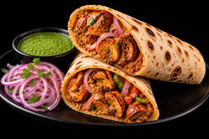Mushroom Tikka Roll