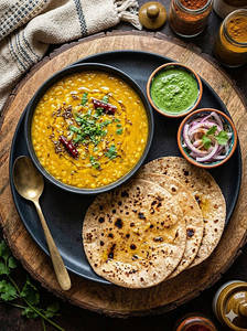Dal Fry + 3 Butter Chapati [NON-JAIN]
