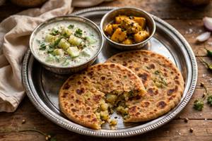 [2] aloo paratha with dahi
