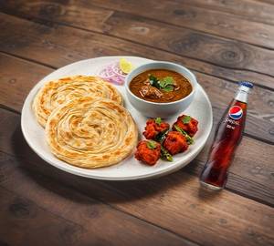 Parotta 2 Pcs + Chicken 65 3 Pcs+Pepsi250 Ml Combo