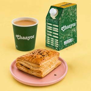 Masala Chai with Chicken Puff