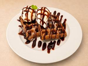 Chocolate Waffle With Ice Cream