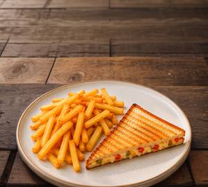 Grilled Veg Sandwich With Fries + Coca-cola [250ml]