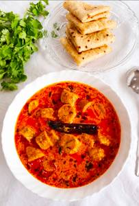 Besan gatta sabji with tawa roti