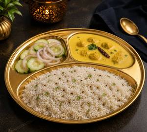 Kadi Chawal Salad Thali