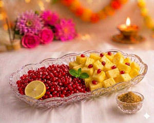 Pineapple & Pomegranate Fruit Boat (annanas, Anar)