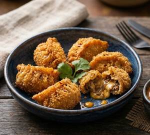Crispy Fried Beef Cheese Momos (6 Pcs).
