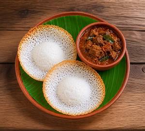 Appam With Beef Curr