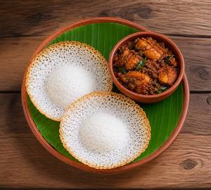 Appam With Chicken Roast