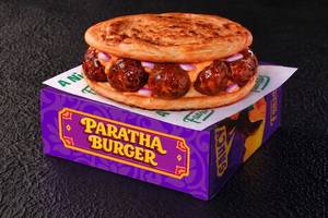 Crispy Baked Hot Garlic Manchurian Paratha Burger