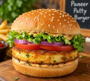 Paneer patty burger