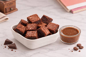 Fudgy Brownie Bites with Coffee Mocha Sauce