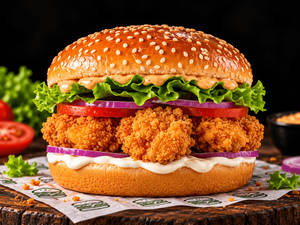 Spicy Chicken Pops Burger
