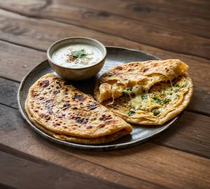 Cheese Paratha 2 With Dahi