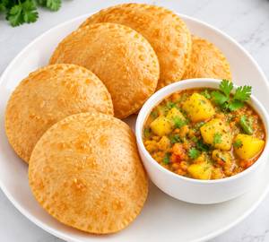 Aloo Puri (6 Puri) With Sabzi OR Achaar