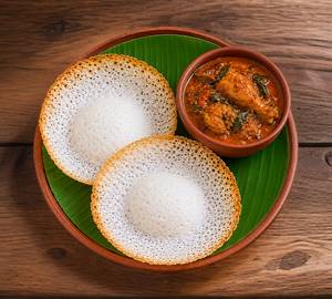 Appam With Nadan Kozhi Curry