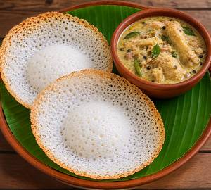 Appam With Chicken Stew