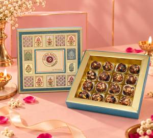 Roshan Mahal Grand 16 Piece Diwali Sweets Box Healthy &Crunchy Dates & Dry Fruit Laddoos In Cow Ghee