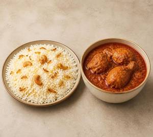 Ghee Rice With Chicken Curry