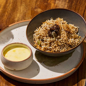 Kashmiri Gucchi Pulao, Saffron Raita