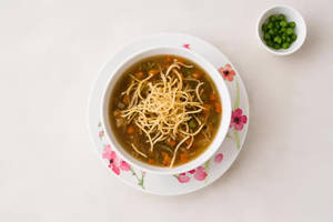 Veg Manchow Soup With Chow