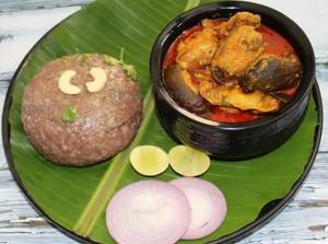 Ragi Sangati + Mutton Talakaya Kura